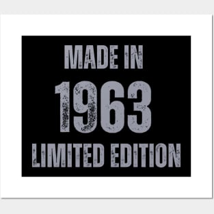 Vintage Made in 1963, Limited Edition , Gift for Mom Dad Birthday Posters and Art